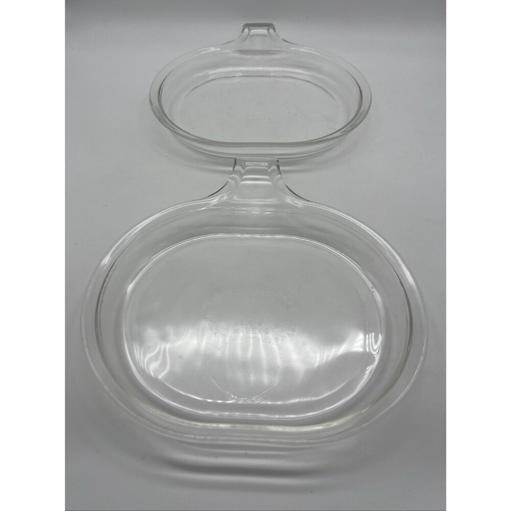 PYREX Glass Grab It Dish Plate Lid Glass, 600-B, Set Of 2